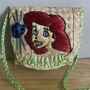 Ariel Straw Crossbody Purse From Bahamas 5.5x5”